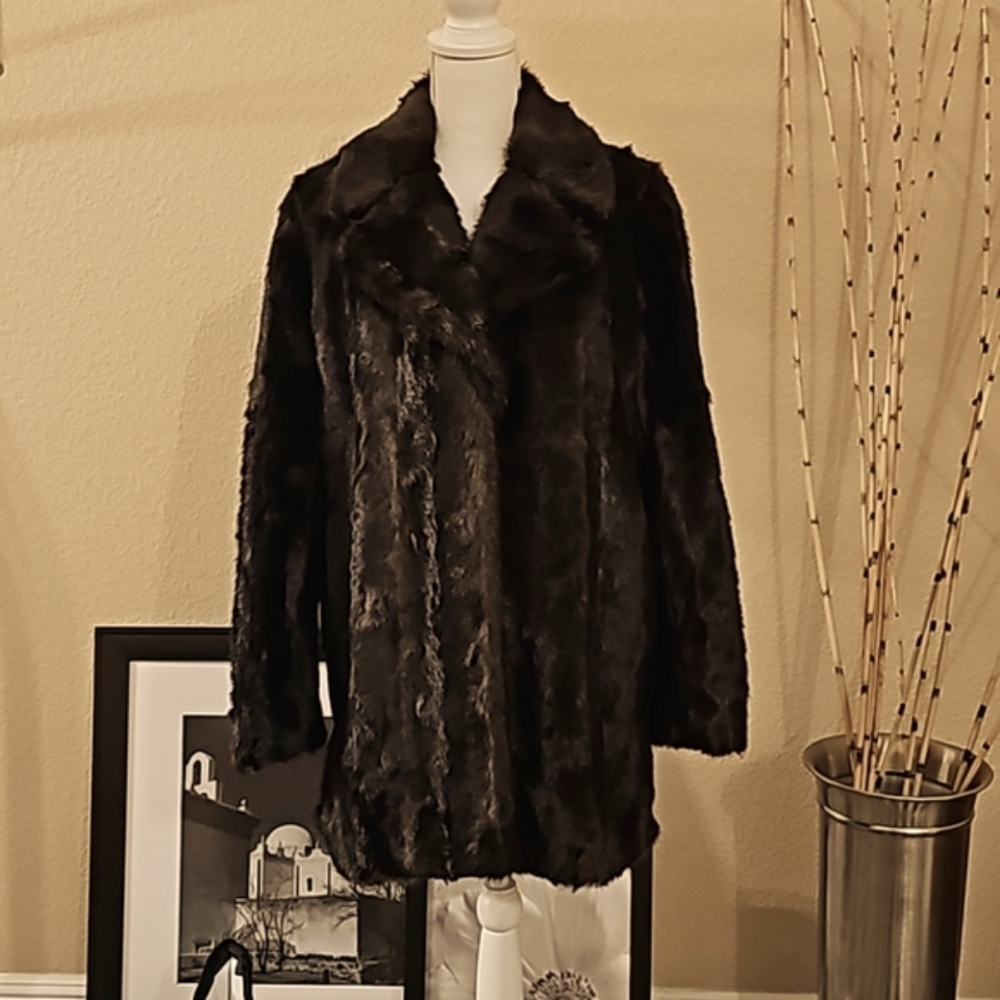 Zara Faux Fur Mink Coat, Large